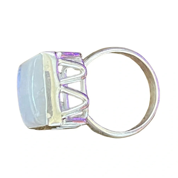 Natural Moonstone Sterling Silver Ring (8.5) - Picture 8 of 14